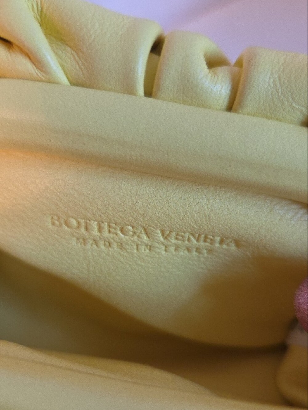 Bottega Veneta Lemon Yellow Mini Shoulder Pouch With COA - Picture 3 of 10